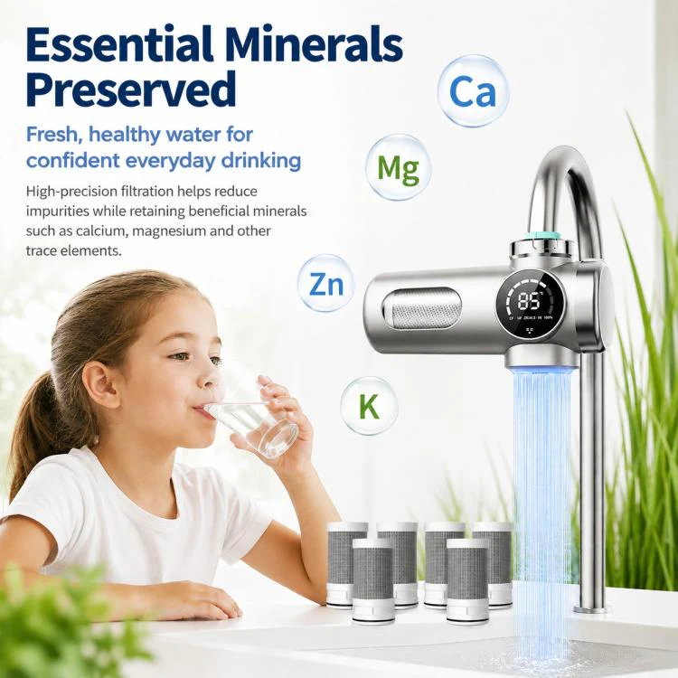 Detachable Washable Smart Water Purifier Faucet with Filter Cartridge, Style:1 Device + 2 Chips - Image 8