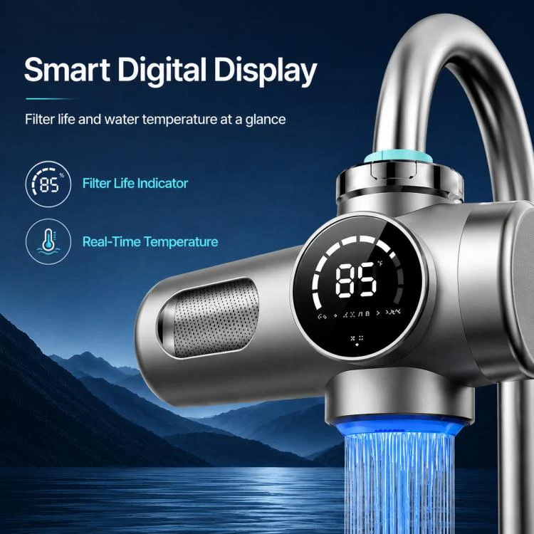 Detachable Washable Smart Water Purifier Faucet with Filter Cartridge, Style:1 Device + 4 Chips - Image 3