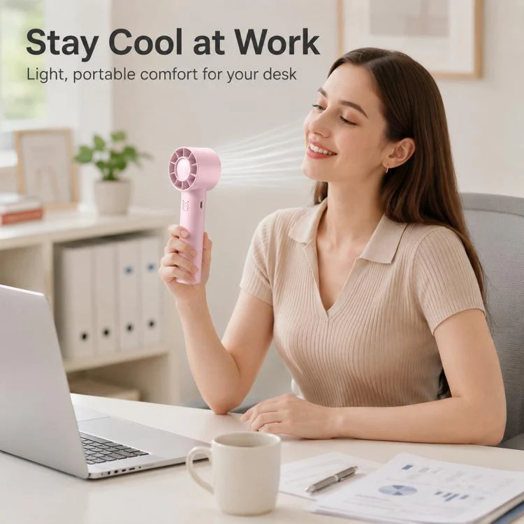 DF-91 Portable High-Speed Handheld Fan with Desktop Stand(Grey) - Image 6