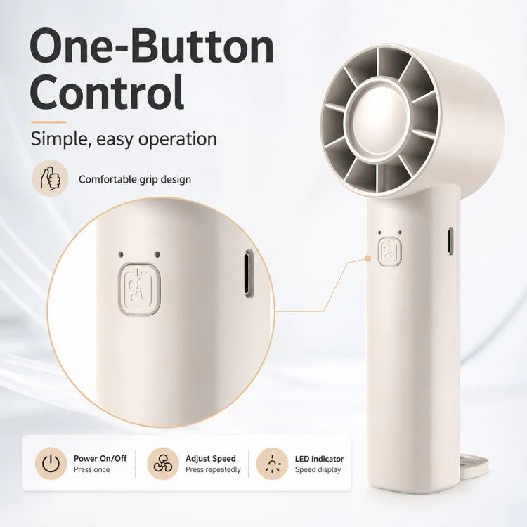 DF-91 Portable High-Speed Handheld Fan with Desktop Stand(Grey) - Image 8