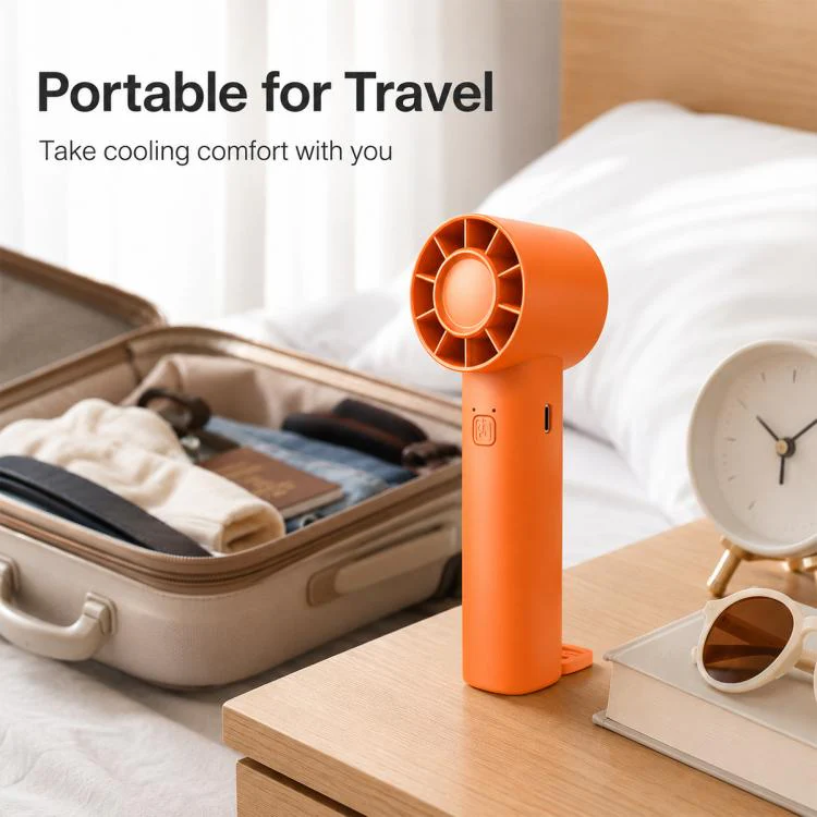 DF-91 Portable High-Speed Handheld Fan with Desktop Stand(Orange) - Image 11
