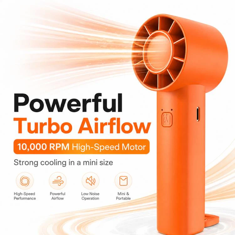 DF-91 Portable High-Speed Handheld Fan with Desktop Stand(White) - Image 4