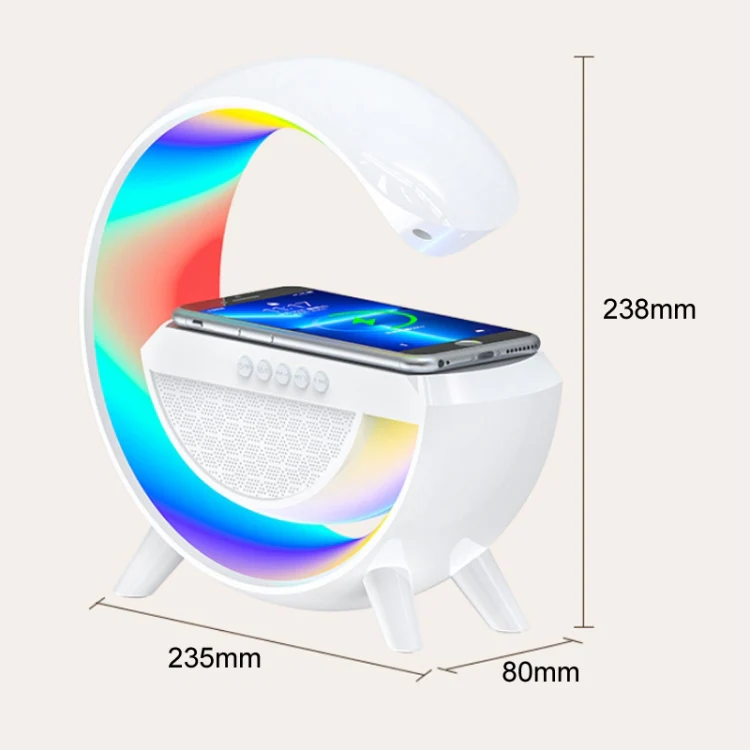 DH001 Smart Wireless Charging Ambient Light Bluetooth Speaker(White) - Image 3