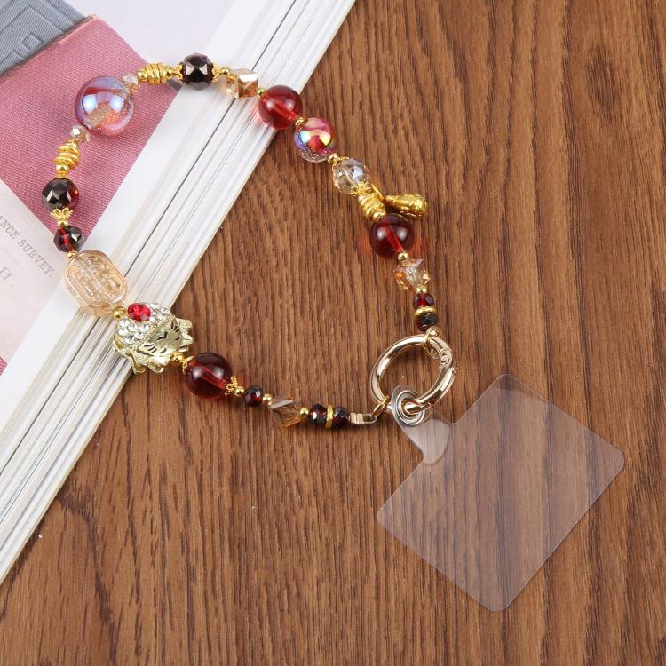 Diamond Encrusted Lucky Cat Phone Lanyard(Red)