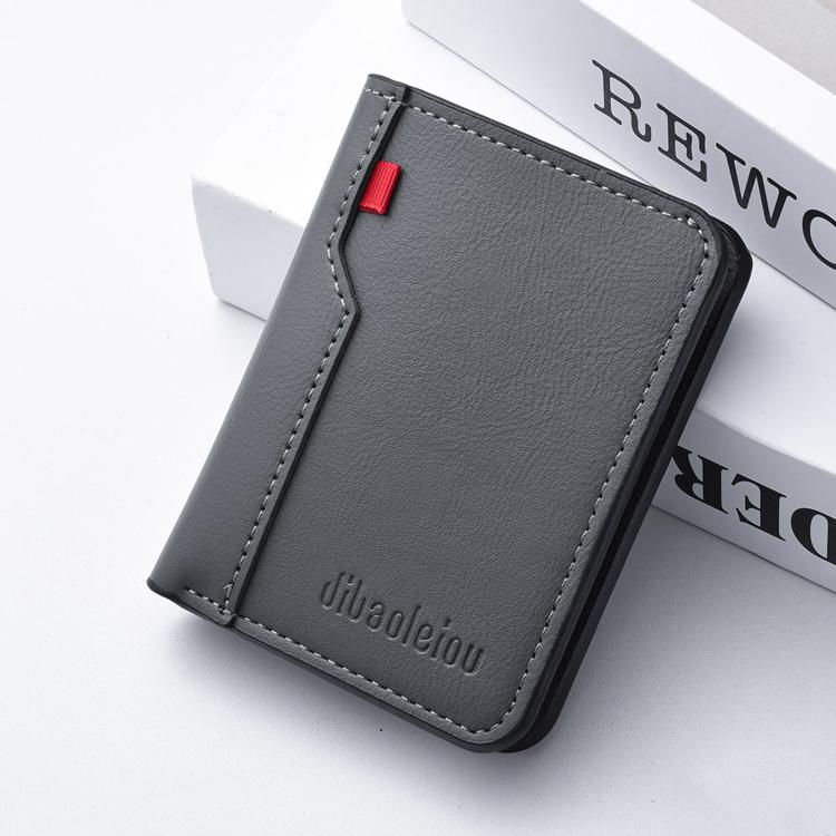 Dibaoleiou K3315 Portable Vertical Men Billfold 2-Fold Large Capacity Wallet & Card Holder(Grey)