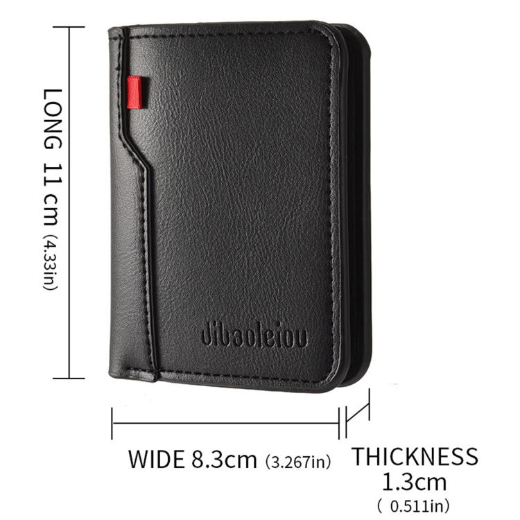 Dibaoleiou K3315 Portable Vertical Men Billfold 2-Fold Large Capacity Wallet & Card Holder(Grey) - Image 5