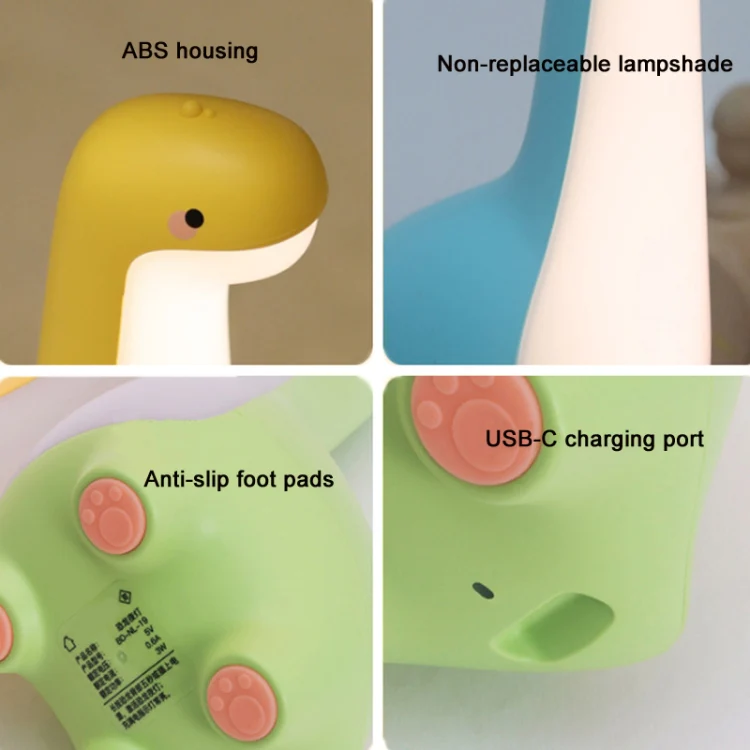 Dinosaur Night Light USB Rechargeable Sleeping Companion Ambient Warm Light(Yellow) - Image 3