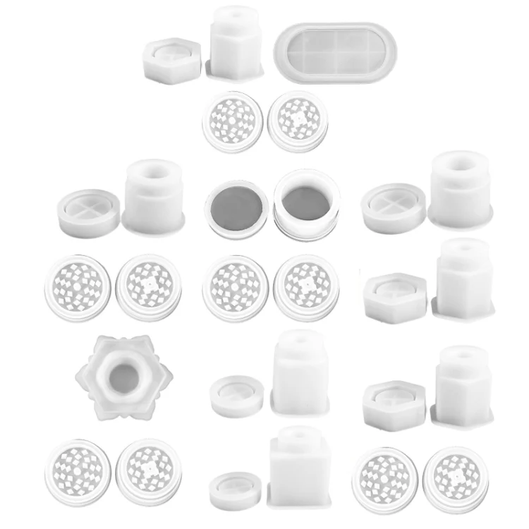 DIY Crystal Epoxy Silicone Mold Combination Set, Shape: Lotus Storage+Grinding Device - Image 2