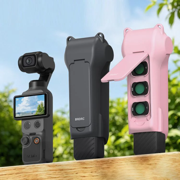 DJI Osmo Pocket 4 / 3 BRDRC Lens Screen Filter Storage Protective Case(Graphite Gray) - Image 11