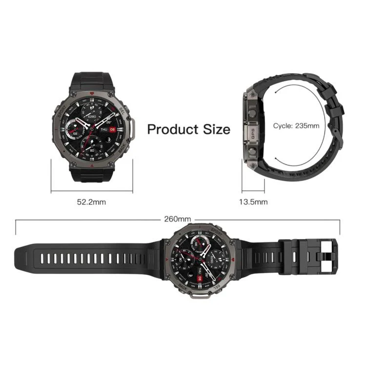 DM58 1.43 Inch AMOLED Screen GPS Smart Watch 5ATM Waterproof Sports Watch(Black) - Image 9