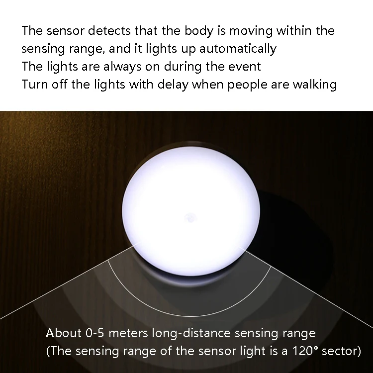 DMK-6PL Kitchen Cabinet Body Infrared Sensing Lamp, Style: Rotate Battery(White Light) - Image 5