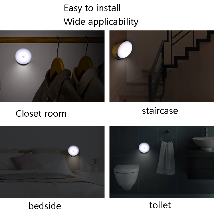 DMK-6PL Kitchen Cabinet Body Infrared Sensing Lamp, Style: Rotate Battery(White Light) - Image 7