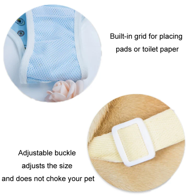 Dog Menstrual Pants Anti-harassment Menstrual Washable Sanitary Pants, Size: L(Blue) - Image 4