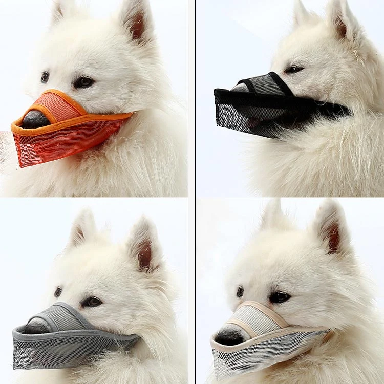 Dog Mouth Cover Anti-Bite Mesh Dog Mouth Cover Medium And Large Dogs Anti-Drop Mask S(Orange) - Image 2