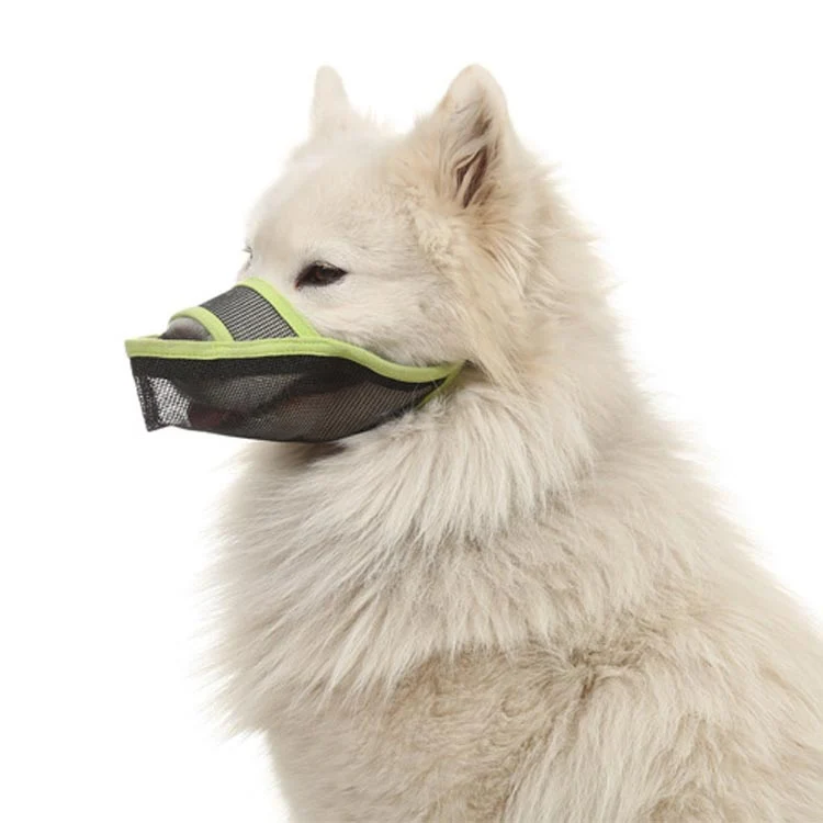 Dog Mouth Cover Anti-Bite Mesh Dog Mouth Cover Medium And Large Dogs Anti-Drop Mask XS(Green) - Image 2