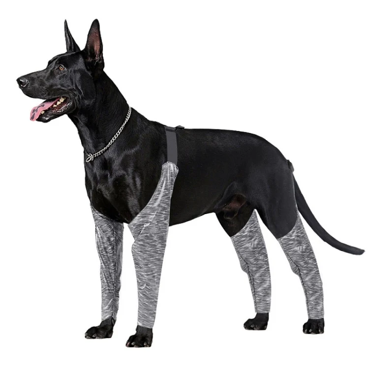 Dog Outdoor Four-Legged Pants Pet Waterproof & Dirt-Proof Sling Leg Cover, Size: L(Gray) - Image 2