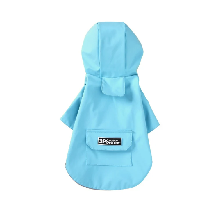 Dog Raincoat Hooded Four-Legged Clothes Waterproof All-Inclusive Small Dog Pet Raincoat, Size: M(Lake Blue) - Image 2