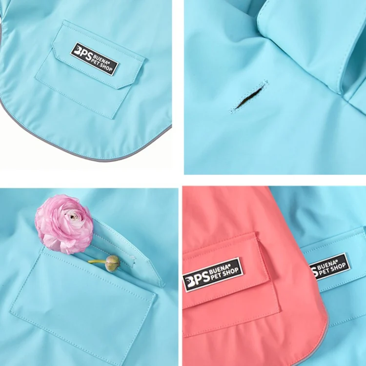 Dog Raincoat Hooded Four-Legged Clothes Waterproof All-Inclusive Small Dog Pet Raincoat, Size: XL(Lake Blue) - Image 4