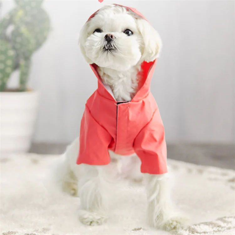 Dog Raincoat Hooded Four-Legged Clothes Waterproof All-Inclusive Small Dog Pet Raincoat, Size: XL(Pink) - Image 5