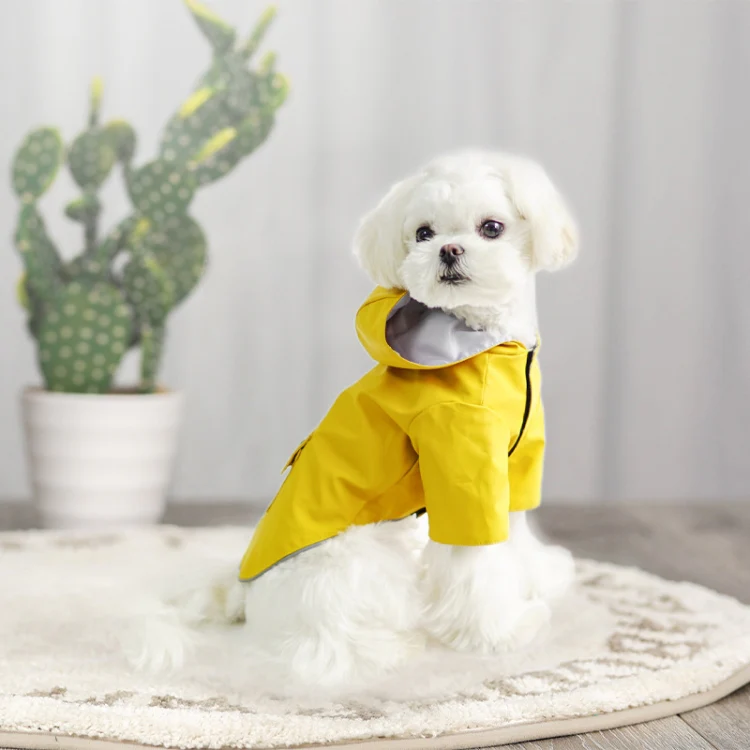 Dog Raincoat Hooded Four-Legged Clothes Waterproof All-Inclusive Small Dog Pet Raincoat, Size: XL(Yellow) - Image 5