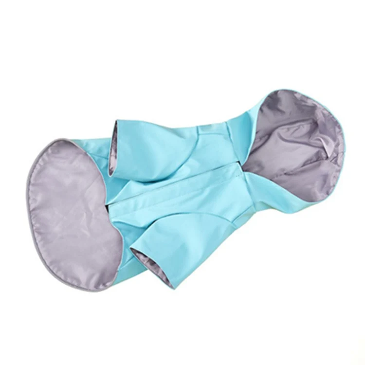 Dog Raincoat Hooded Four-Legged Clothes Waterproof All-Inclusive Small Dog Pet Raincoat, Size: XXL(Lake Blue) - Image 3