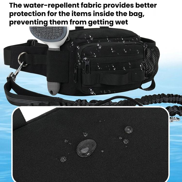 Dog Walking Bag With Leash Multifunctional Outdoor Sports Water Bottle Waist Pack(Dark Blue) - Image 4