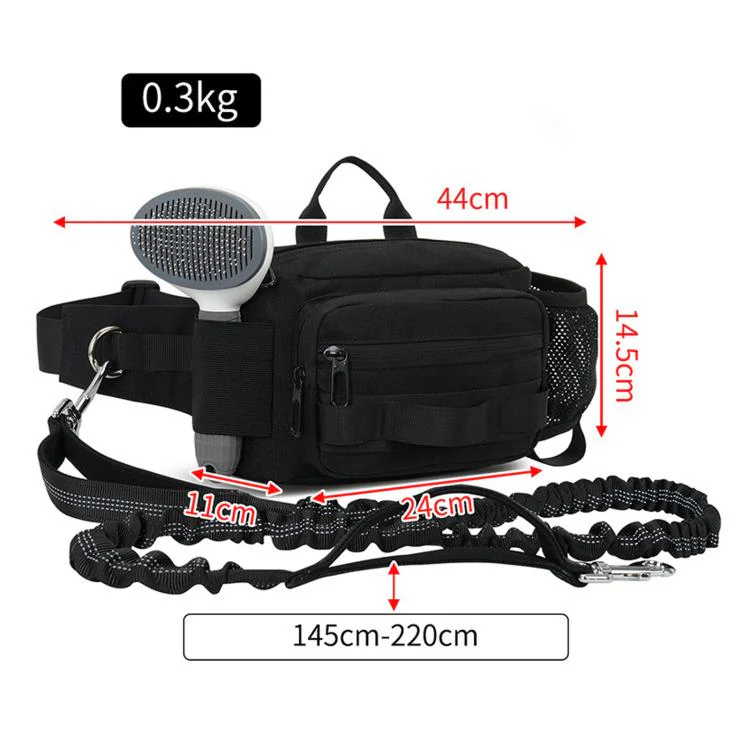 Dog Walking Bag With Leash Multifunctional Outdoor Sports Water Bottle Waist Pack(Gray) - Image 9