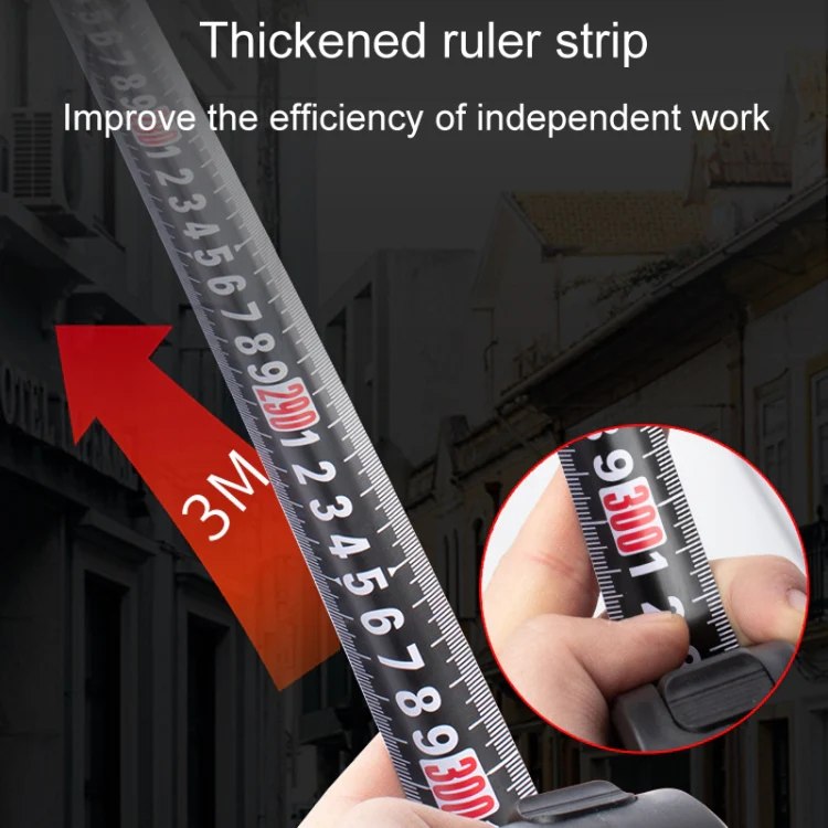 DONG GSHENG High Precision Home Use Steel Utility Scale Thickened Measuring Tape, Model: Black Gold Frosted 10m x 25mm - Image 6