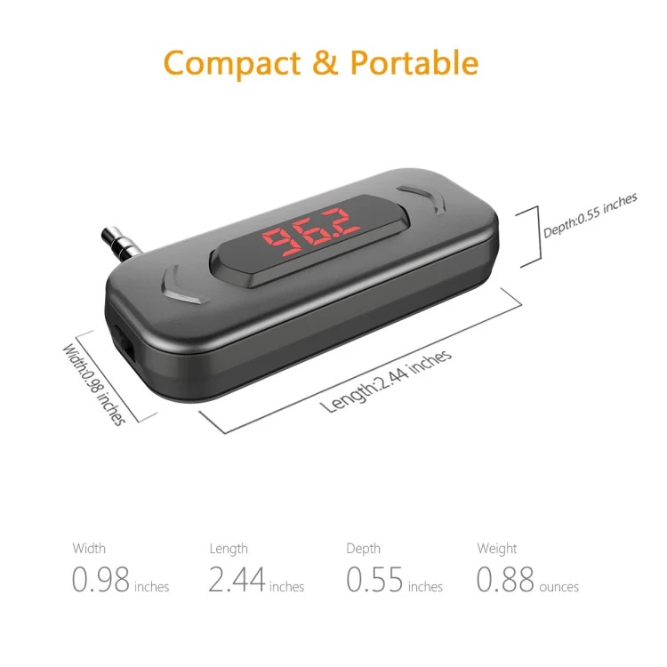Doosl DSER116 Multifunctional Car FM Transmitter Wireless Music Receiver with 3.5mm Jack & LCD Display, Support Hands-free Call(Black) - Image 2