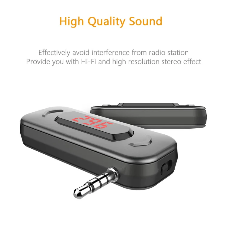 Doosl DSER116 Multifunctional Car FM Transmitter Wireless Music Receiver with 3.5mm Jack & LCD Display, Support Hands-free Call(Black) - Image 5