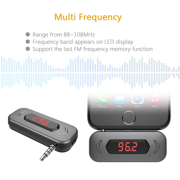 Doosl DSER116 Multifunctional Car FM Transmitter Wireless Music Receiver with 3.5mm Jack & LCD Display, Support Hands-free Call(Black) - Image 6