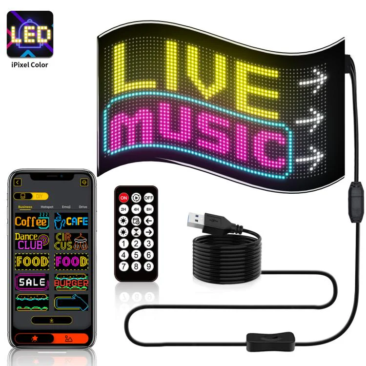 Double Row Ultra-Thin Waterproof LED Flexible Advertising Matrix Display Screen, Type:USB 32x64 Pixels