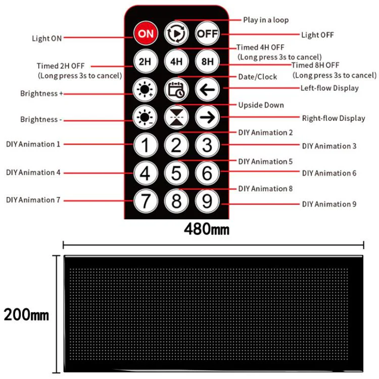 Double Row Ultra-Thin Waterproof LED Flexible Advertising Matrix Display Screen, Type:USB 32x96 Pixels - Image 11