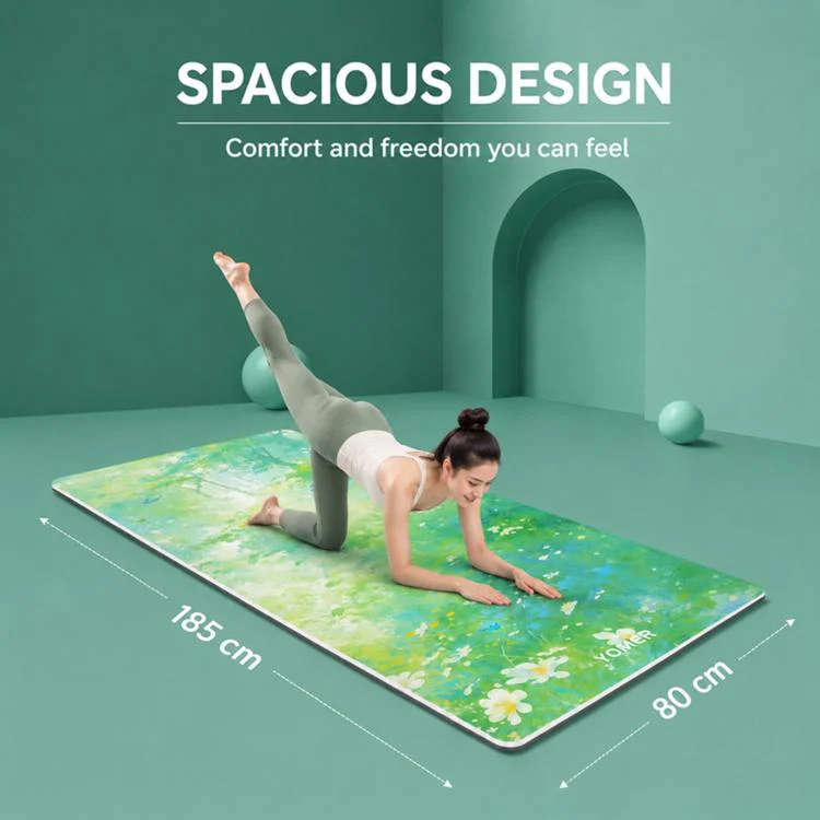 Double-Sided Anti-Slip Texture Thickened Soundproof Yoga Mat(Blazing Flames in the Lake) - Image 3