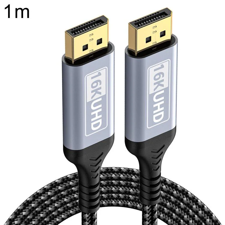 DP to DP 2.1 16K Gaming HD Cable Monitor Adapter Cable, Length:1m(Sky Grey)
