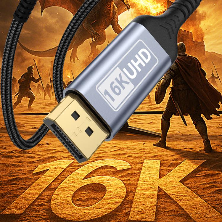 DP to DP 2.1 16K Gaming HD Cable Monitor Adapter Cable, Length:1m(Sky Grey) - Image 2