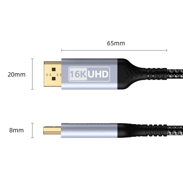 DP to DP 2.1 16K Gaming HD Cable Monitor Adapter Cable, Length:5m(Sky Grey) - Image 12