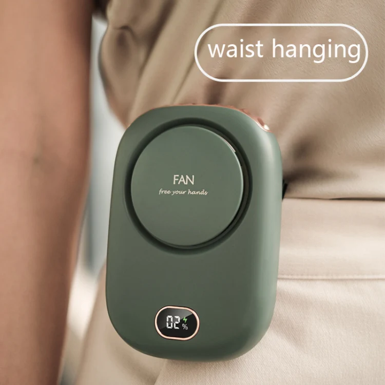 DQ203 Lazy Hanging Neck Fan USB Mini Desktop Large Wind Fan(Green) - Image 6
