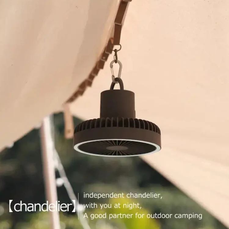 DQ212 10000mAh Outdoor Portable Camping Fan Tent Hanging Vertical Light(Black Grey) - Image 2
