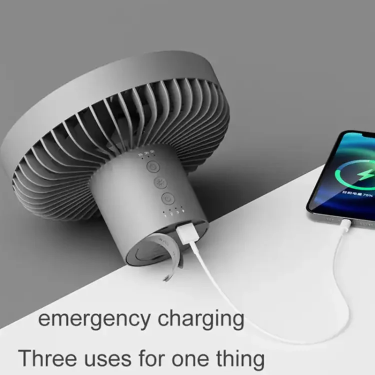 DQ212 10000mAh Outdoor Portable Camping Fan Tent Hanging Vertical Light(Black Grey) - Image 3