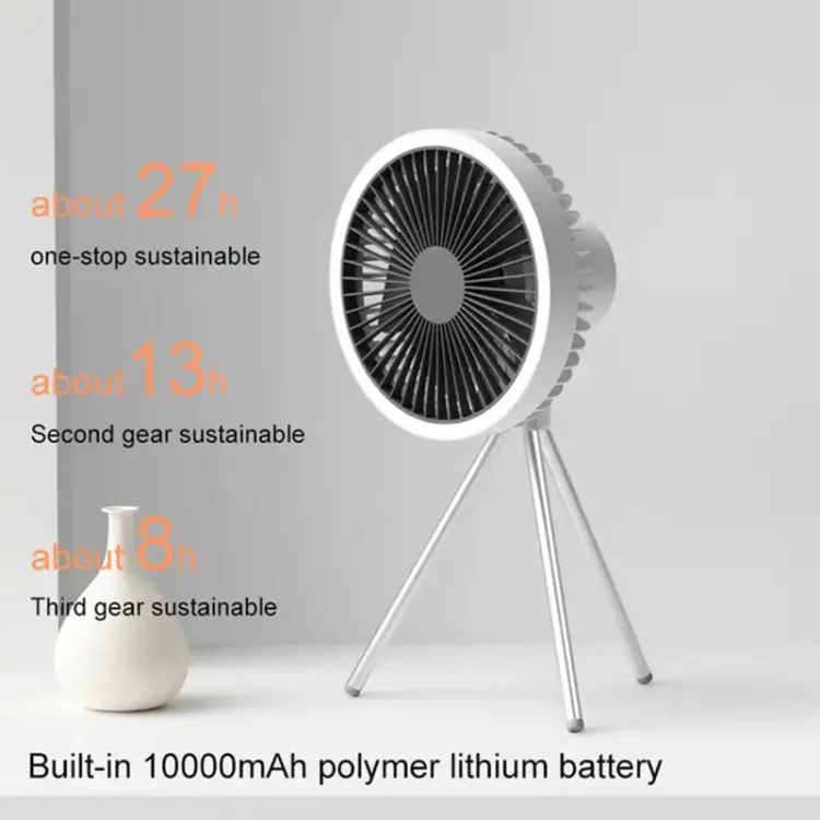 DQ212 10000mAh Outdoor Portable Camping Fan Tent Hanging Vertical Light(Black Grey) - Image 4