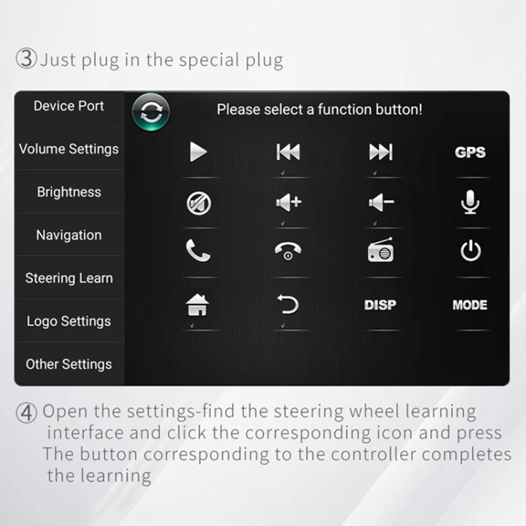 DQX-999A Multifunctional Steering Wheel Button Controller Car DVD Screen Wireless Remote Control (Black) - Image 7