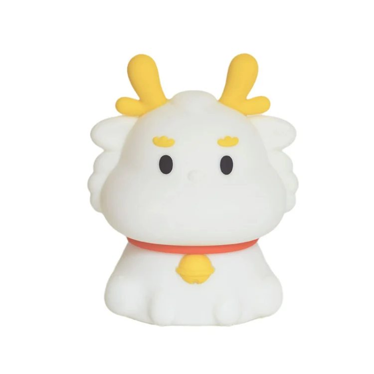Dragon Silicone Sleeping Night Light Childrens Gift USB Rechargeable Ambient Lantern, Style: Pat Model(Colorful+Warm Yellow Light)