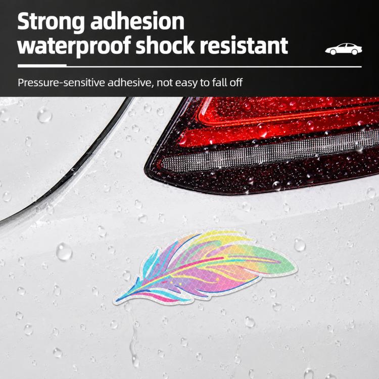 Dreamy Feather Reflective Car Stickers Bumper Scratch Cover Night Warning Decals, Style: A - Image 6