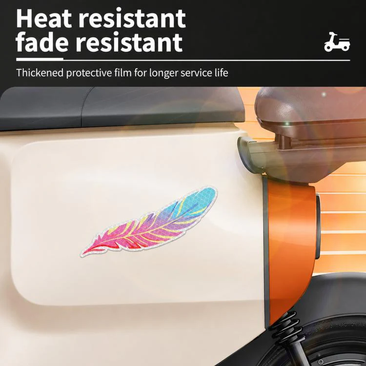 Dreamy Feather Reflective Car Stickers Bumper Scratch Cover Night Warning Decals, Style: B - Image 5