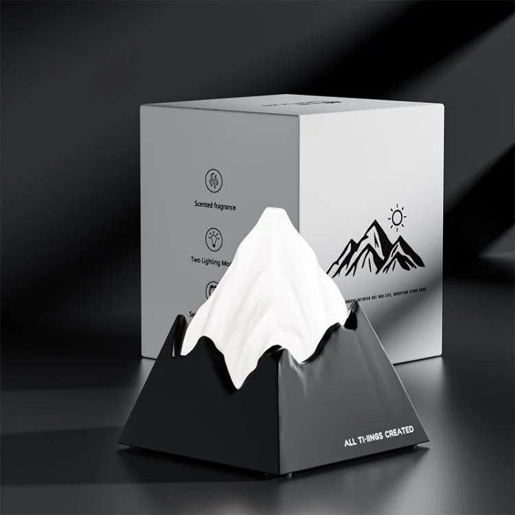 DSX010 Mini Volcano Aroma Diffuser Night Light(Black) - Image 3