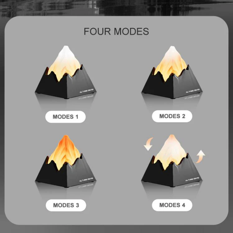 DSX010 Mini Volcano Aroma Diffuser Night Light(Dark Grey) - Image 11