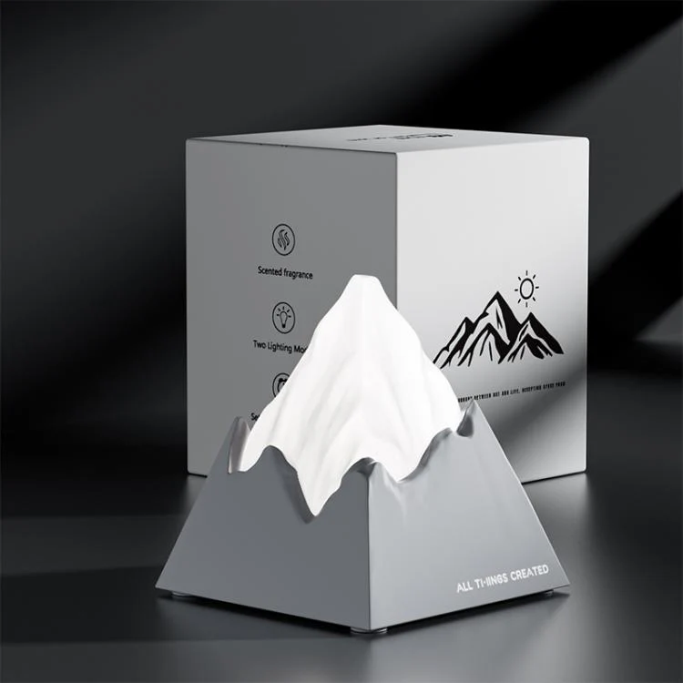 DSX010 Mini Volcano Aroma Diffuser Night Light(Light Grey) - Image 3