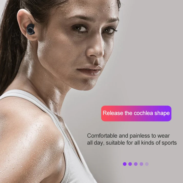 DT-13 Wireless Two Ear Bluetooth Headset Supports Touch & Smart Magnetic Charging(Black) - Image 9