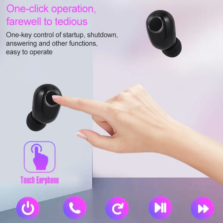 DT-13 Wireless Two Ear Bluetooth Headset Supports Touch & Smart Magnetic Charging(White) - Image 7